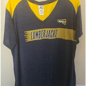 Ladies Northern Arizona University Lightweight V-Neck Shirt Lumberjacks Size 3XL
